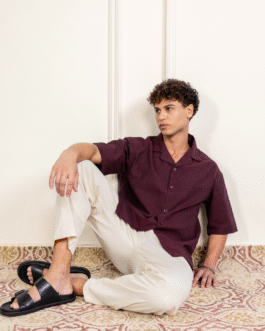 Old Money Cuban Combo Maroon and Beige Vintage Statement Men?s Outfit