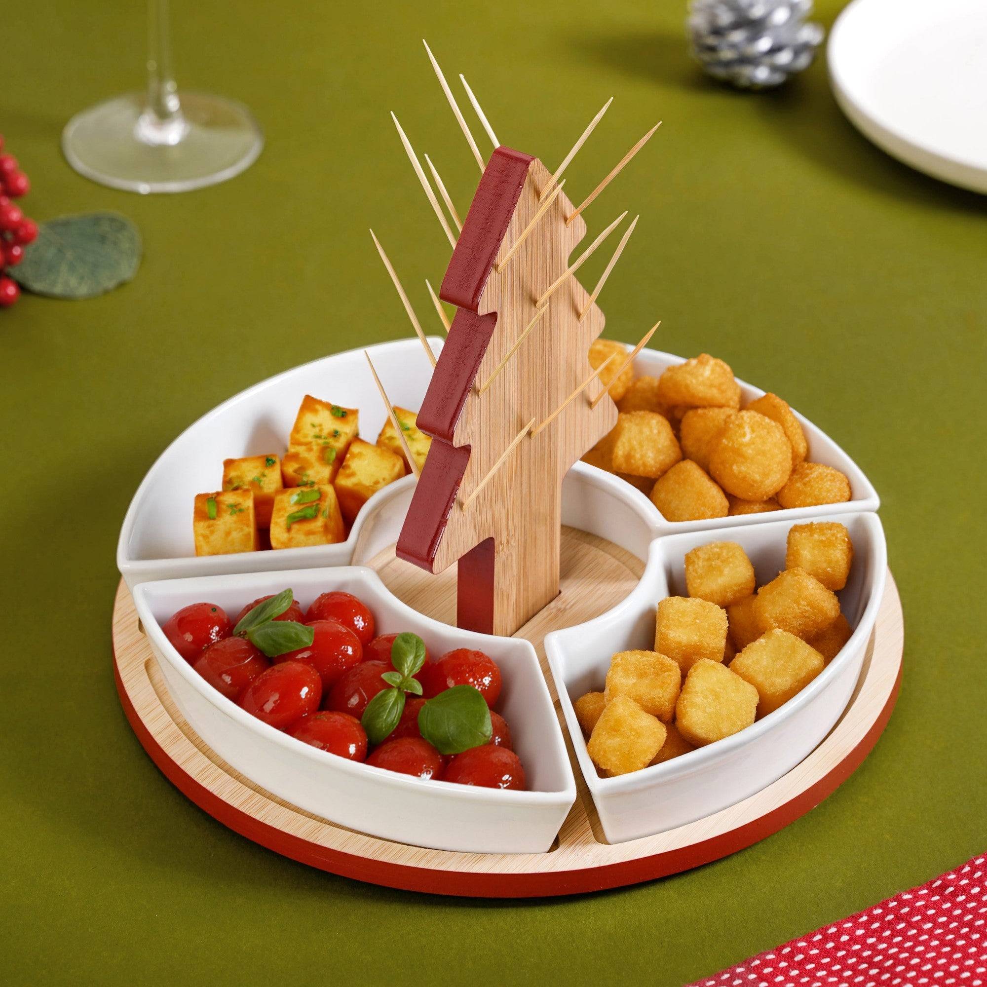 Sectioned Tree Platter Set Of 5 buy only at ₹1995