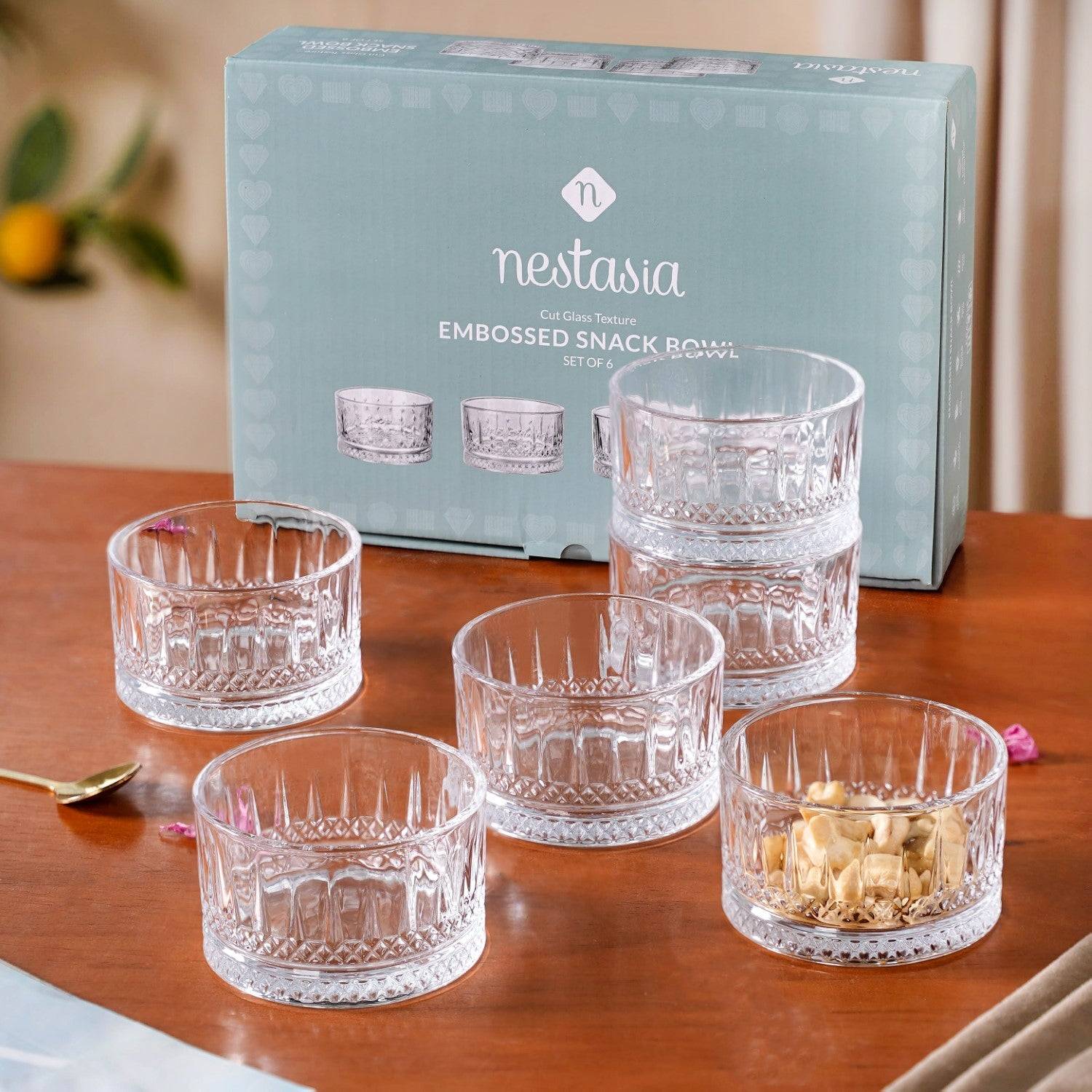 Set Of 6 Small Snack Bowls Glass 220ml buy only at ₹645