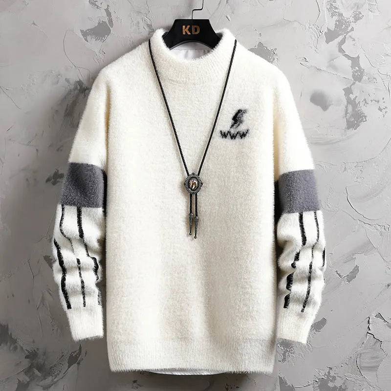 Winter New Style Mens Sweater Knitted Long Sleeve Men Sweaters Thicken Warm Wool Casual Male Clothing Buy only at ₹249