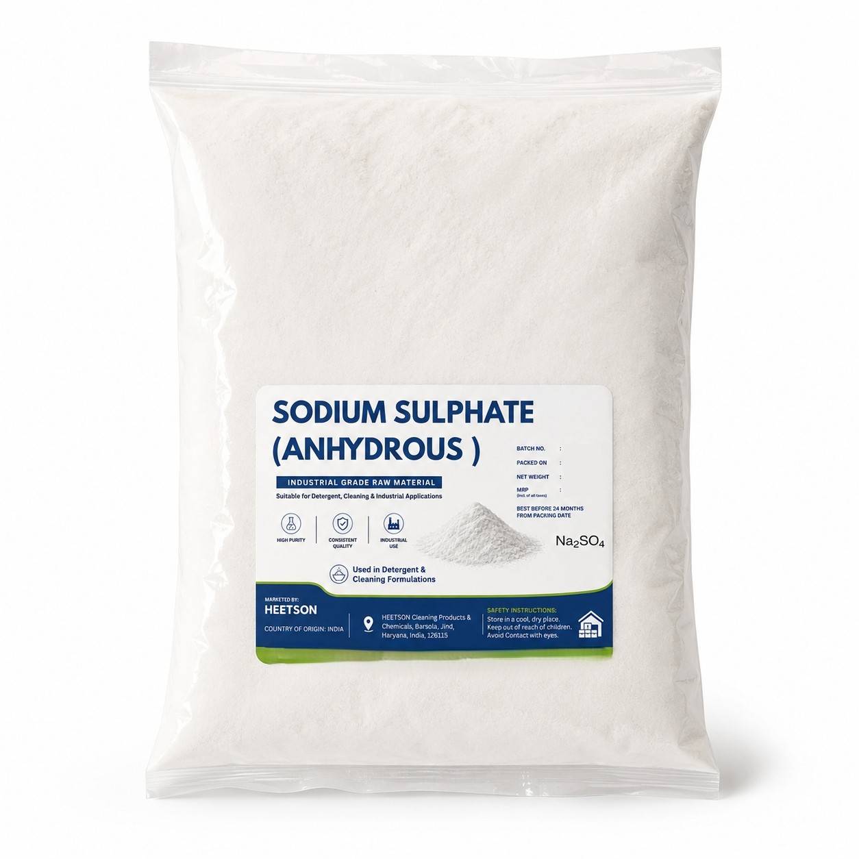 Sodium Sulphate Anhydrous Powder (Na₂SO₄) Industrial Grade High Purity Raw Material 99% Pure