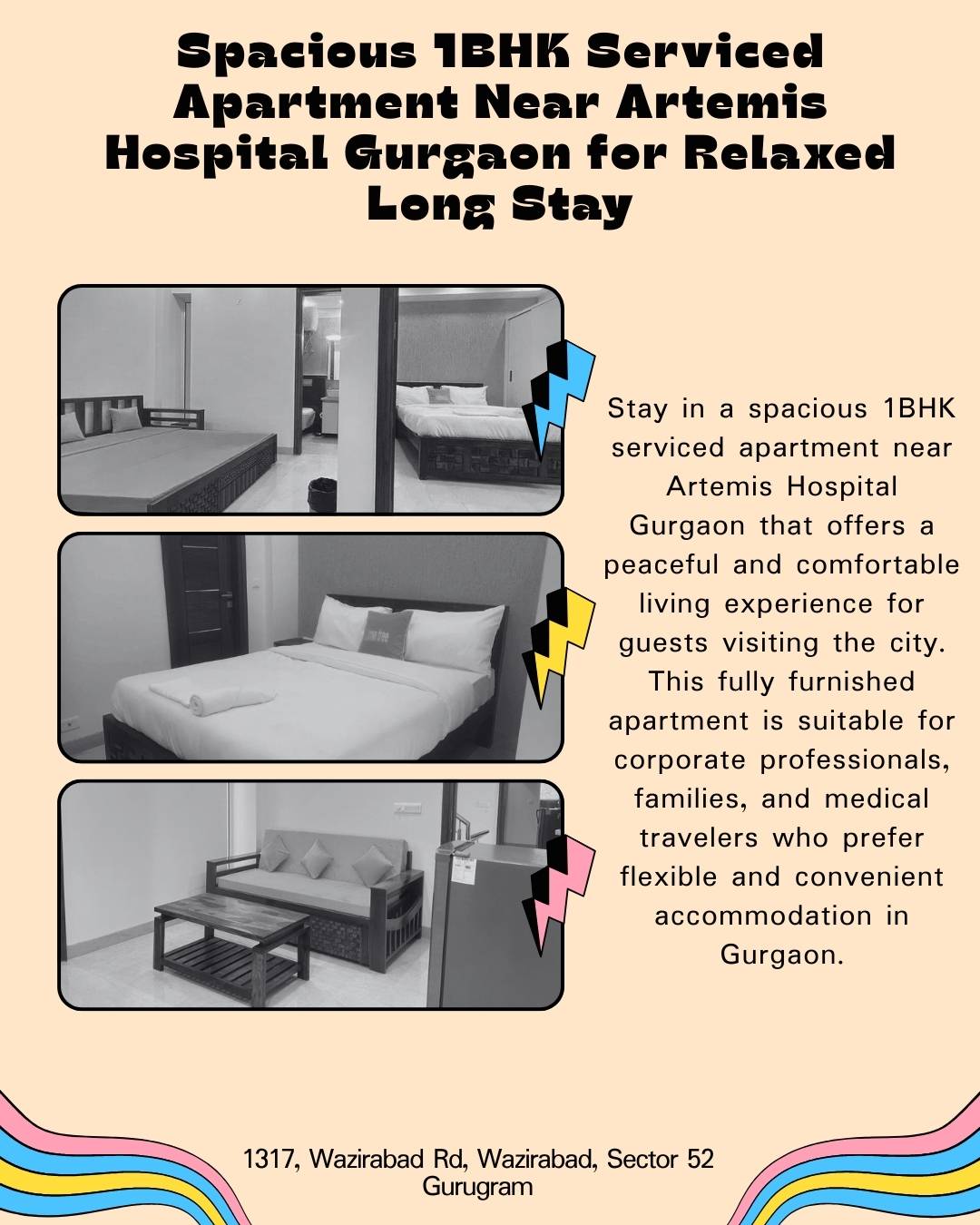 Modern 1BHK Serviced Apartment Near Artemis Hospital Gurgaon for Peaceful Stay