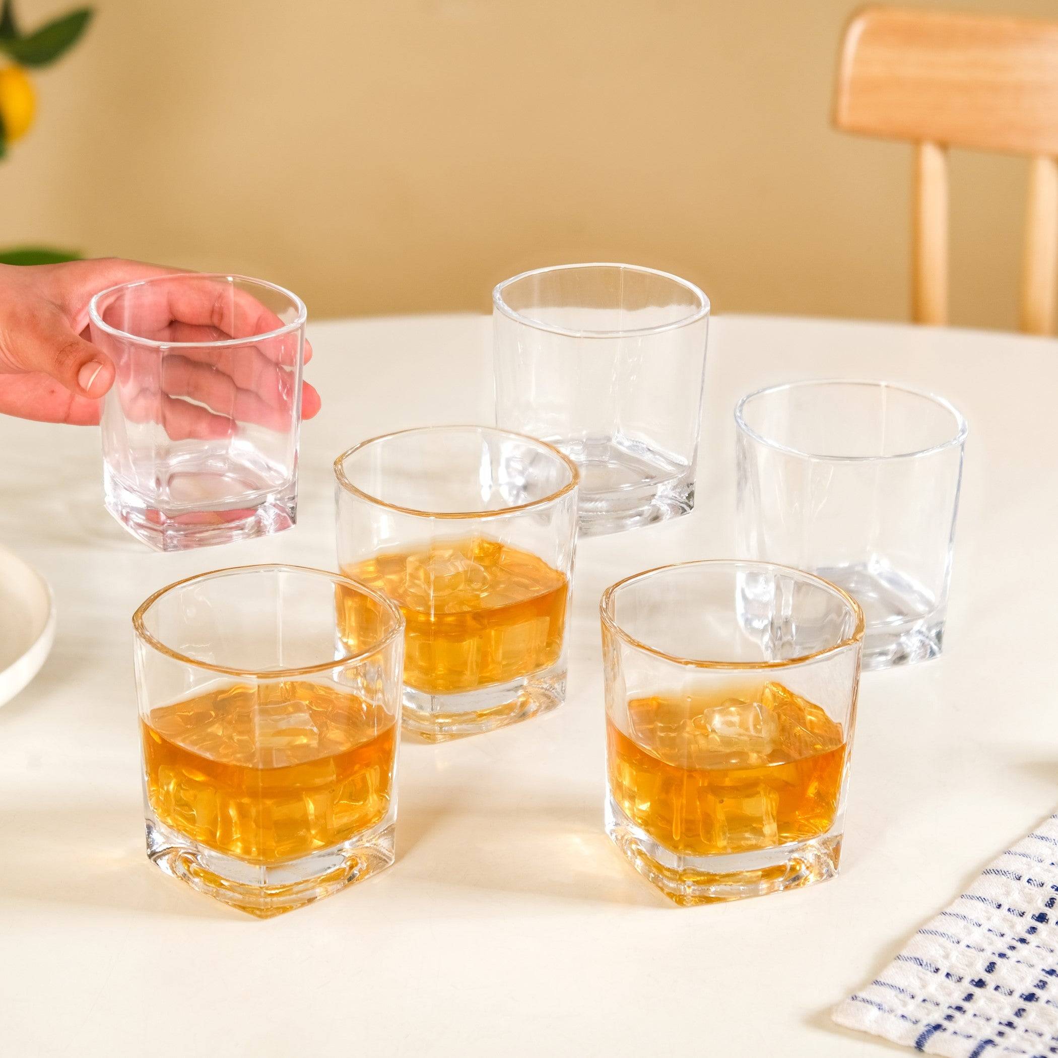 Square Base Whiskey Glass Set Of 6 250ml buy only at ₹945