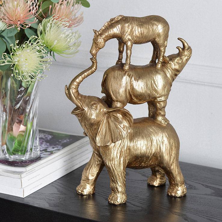 Stacked Savannah Sculpture Large - Gold