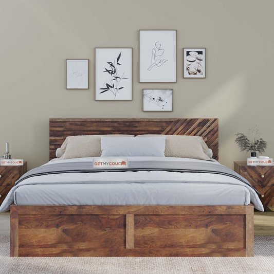 Stella Sheesham Wood Bed Natural Finish