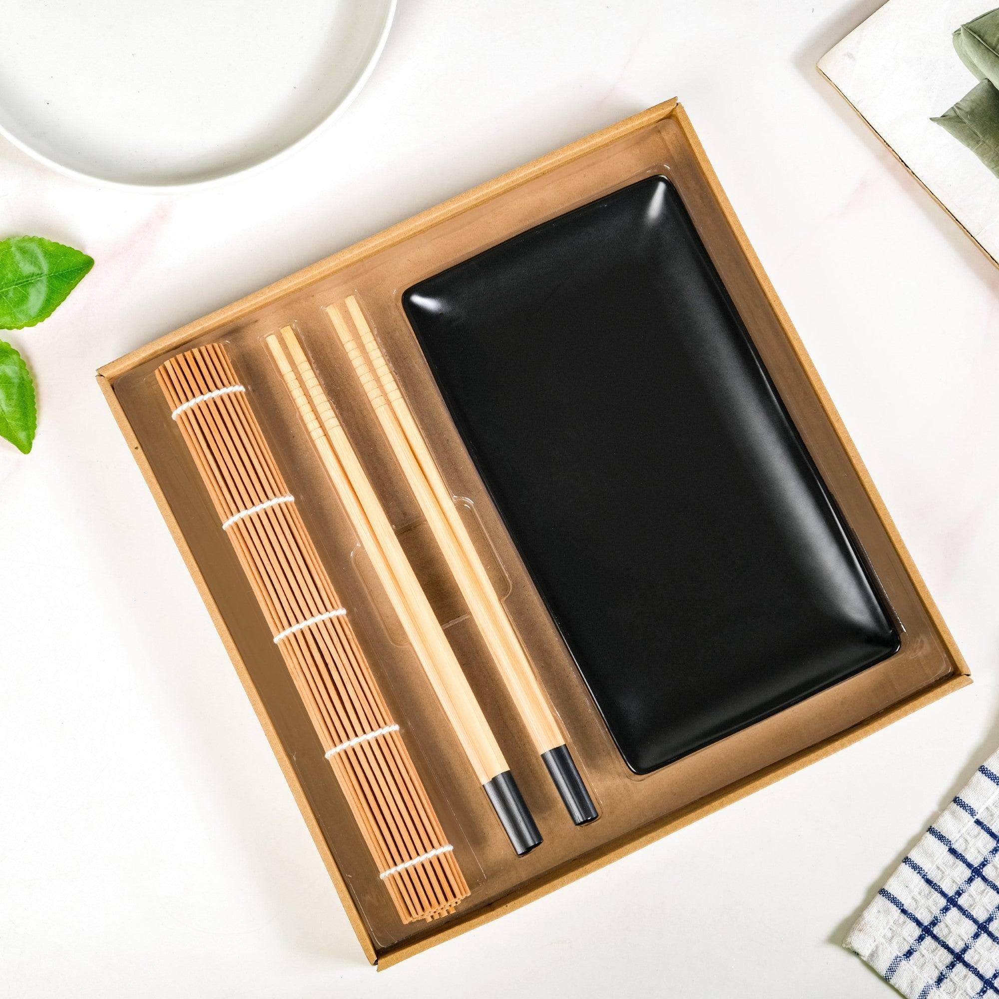 Sushi Kit With Rolling Mat And Chopsticks Set Of 4 buy only at ₹930