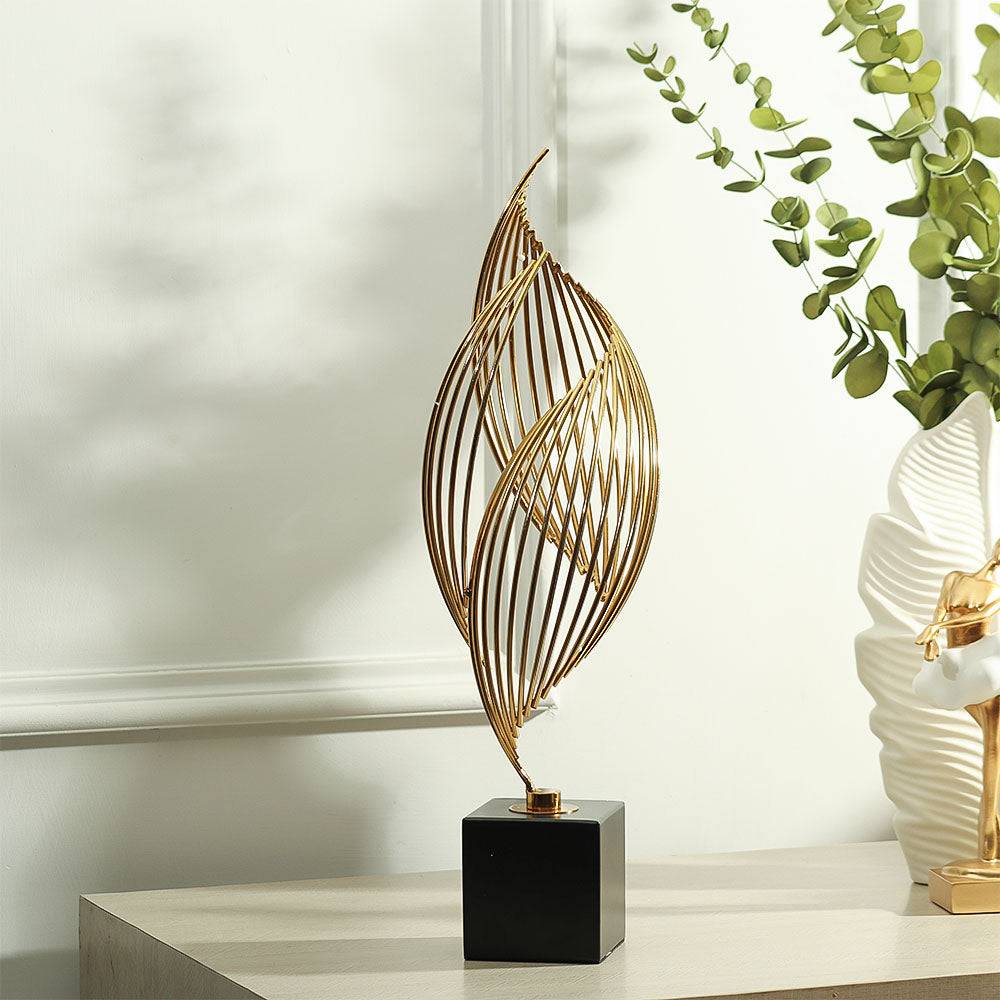 Sway Metallic Sculpture - Black Gold