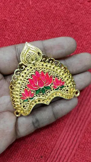 BEAUTIFUL LOTUS FLOWER MINA MUKUT 6 CMS DIAMETER FOR GOD IDOL Buy @ ₹399