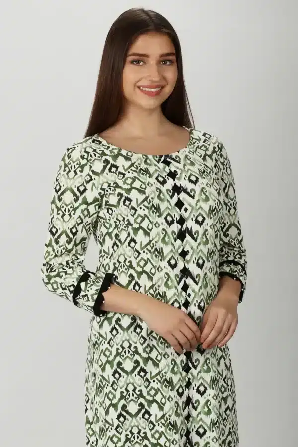 Rayon Radiance Green Printed Kurti