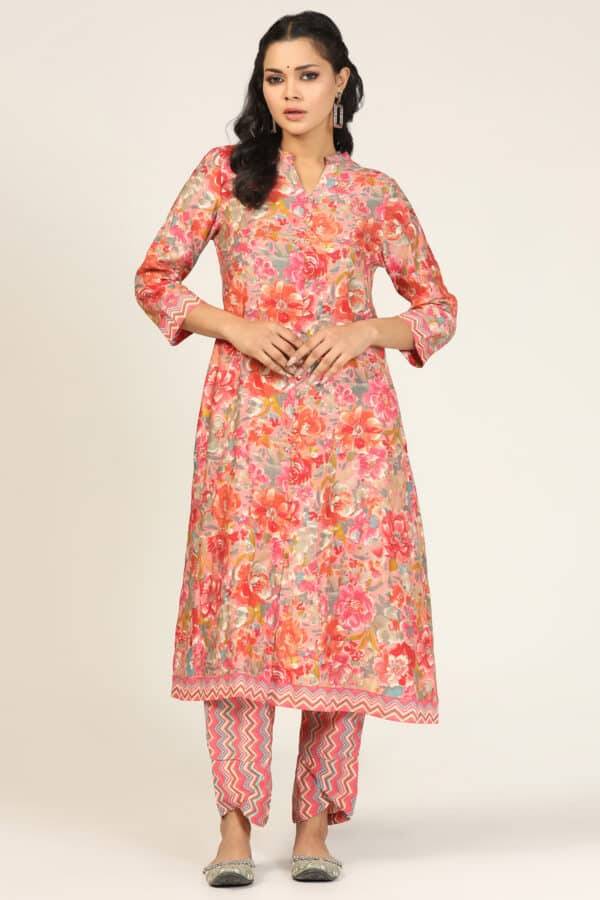 Pink Hand-Worked Poly Modal Palazzo