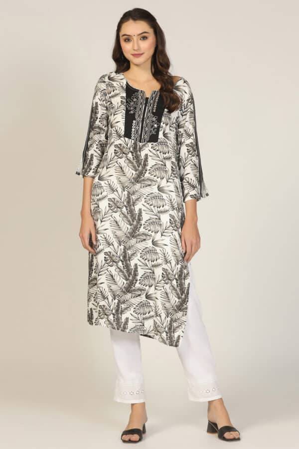 White Rayon Regular Solid Palazzo
