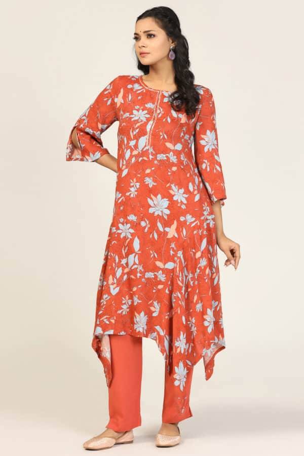 Rust Rayon Viscose Palazzo