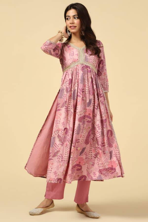 Pink Radiance Embroidered Kurti