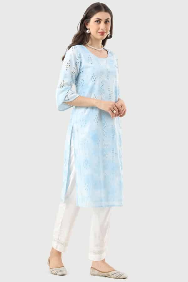 White Viscose Twill Palazzo with Regular Fit