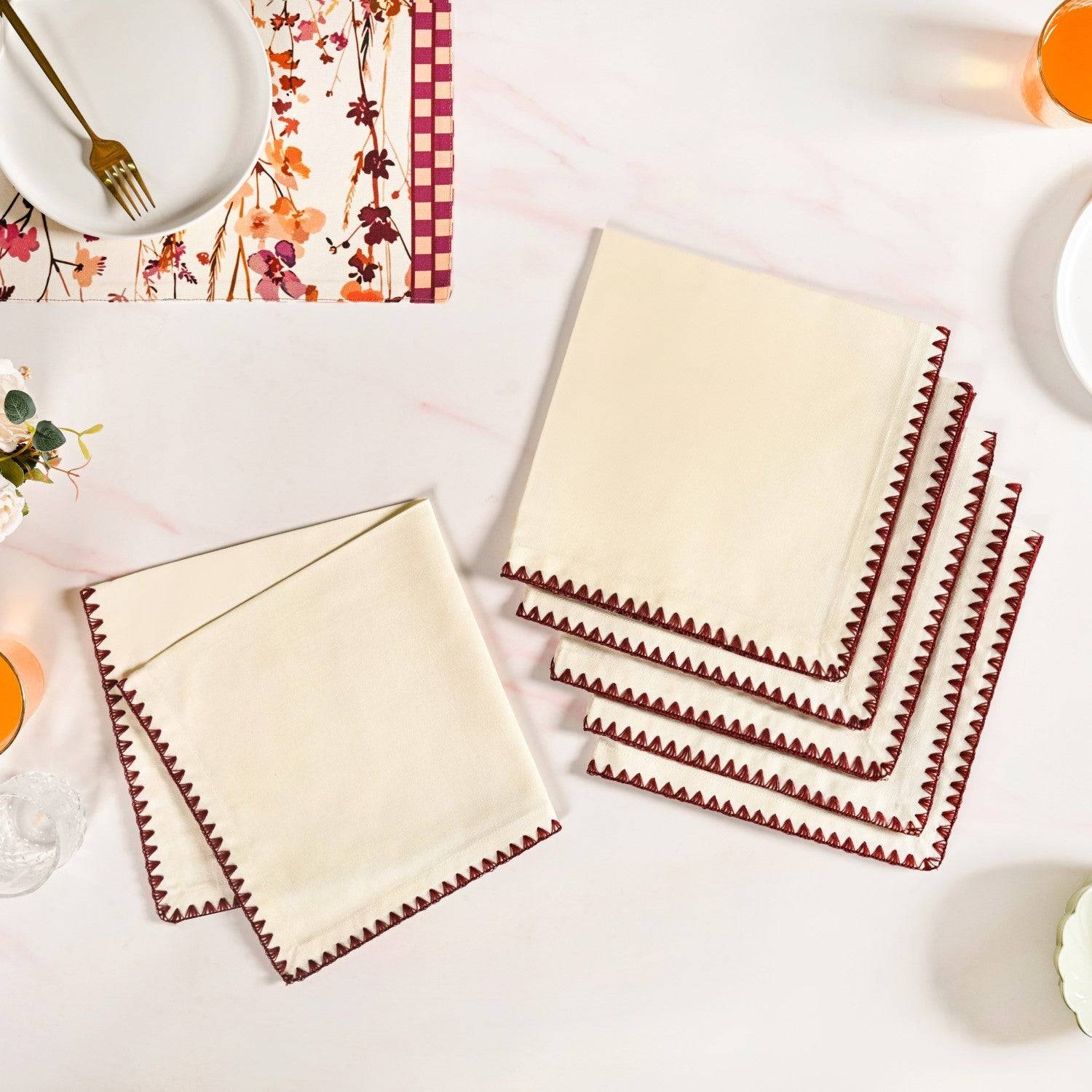 Pure Cotton Napkin Set Of 6 buy only at ₹995