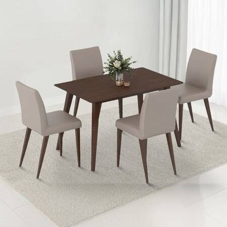 Lawson 4 Seater Dining Table (Finish : walnut) with set of 4 Persica Dining chairs