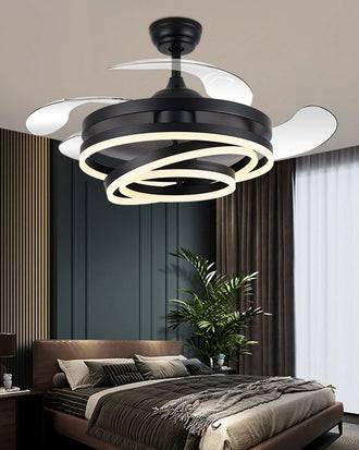 Solstice Retractable Ceiling Fan + Chandelier Light (with Remote Control)