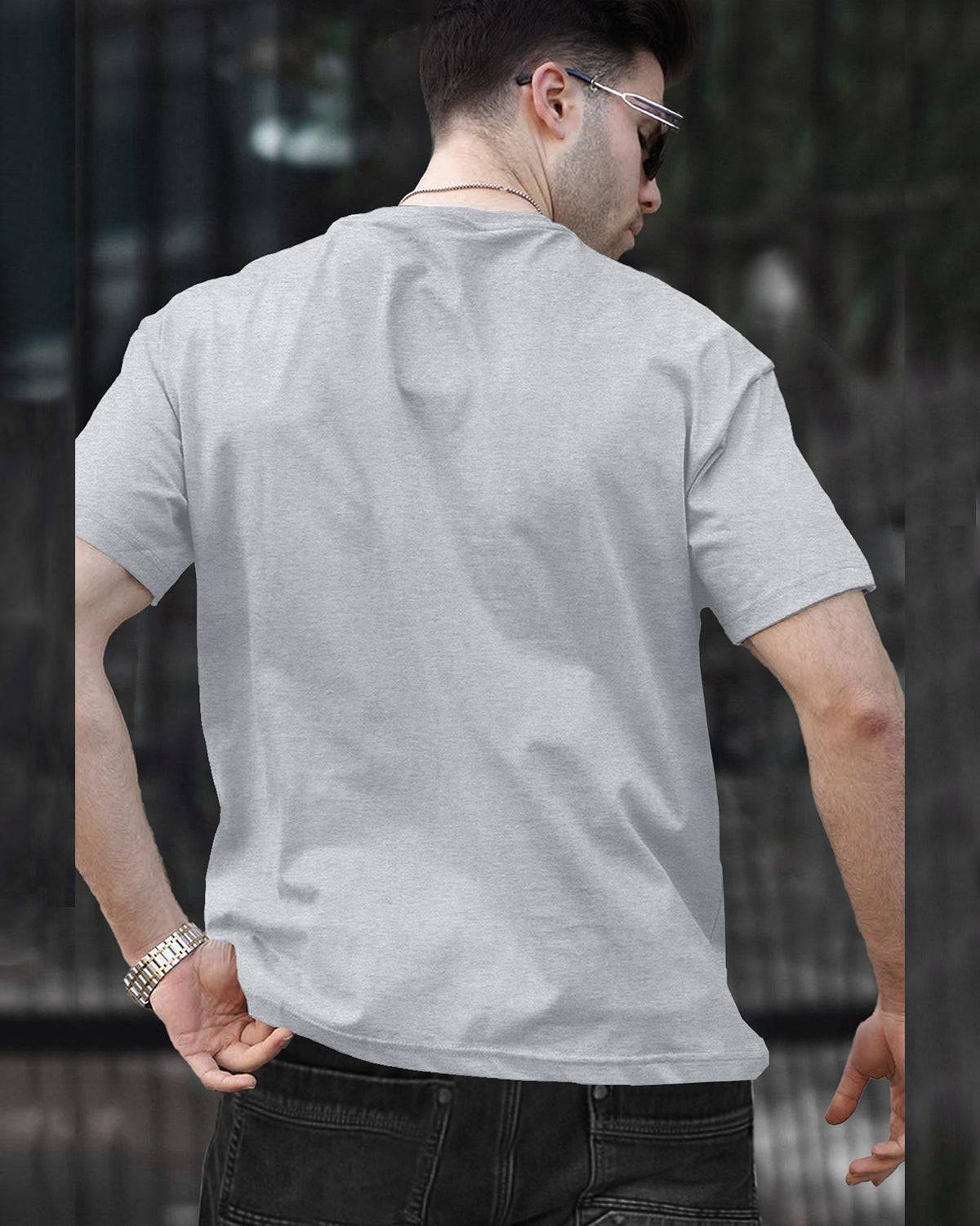 Mens Round Neck Half Sleeve Black & Grey T-shirts (Pack Of 2)