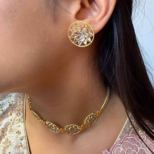 Sterling Silver Floral Glow Earring