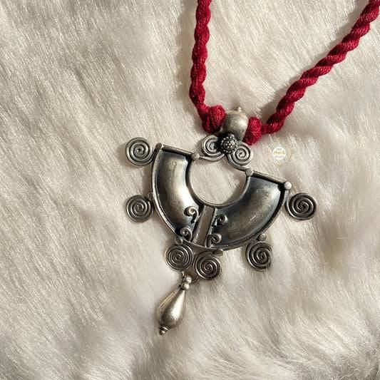 Sterling Silver Chaand Thread Necklace