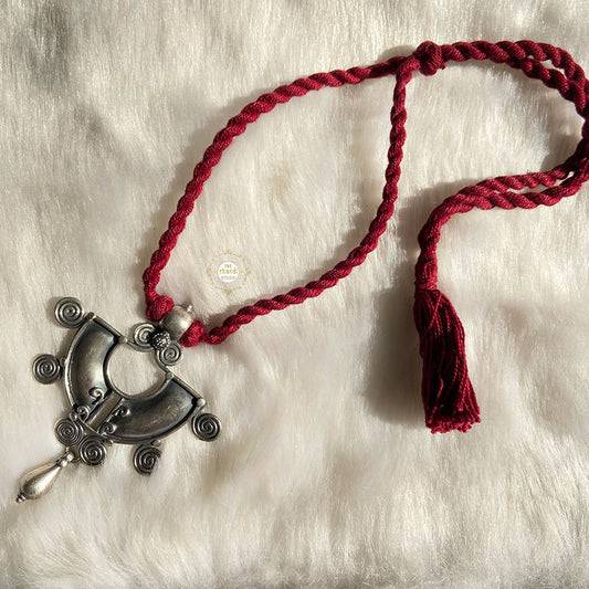 Sterling Silver Chaand Thread Necklace