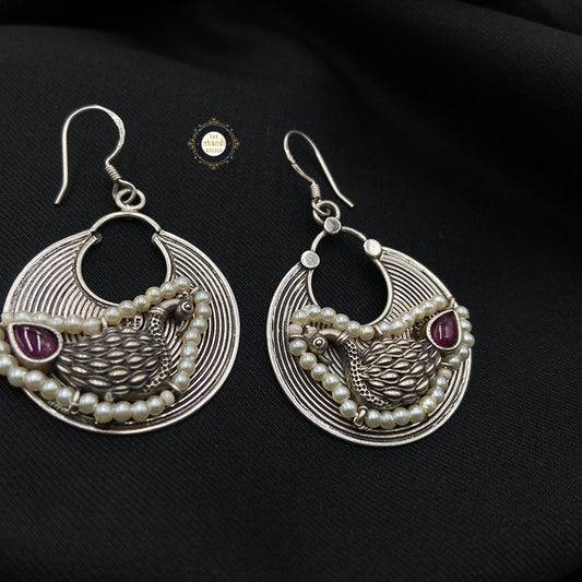 Peacock Hoop Earring