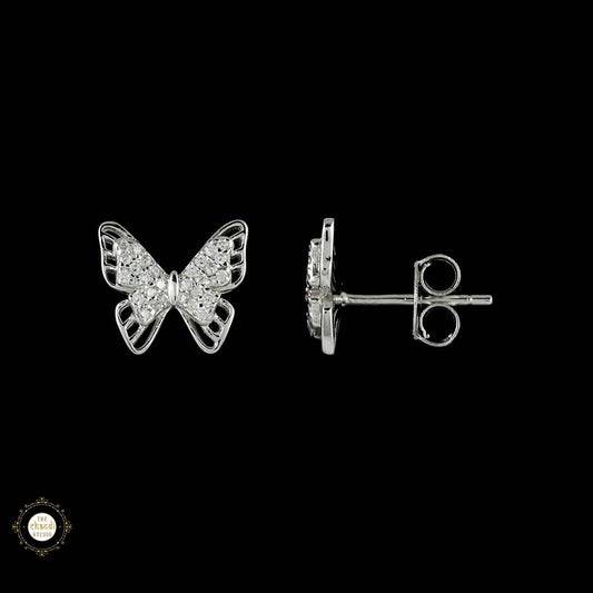 Sterling Silver Sparkling Butterfly Earring