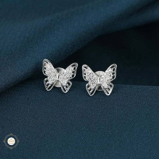 Sterling Silver Sparkling Butterfly Earring