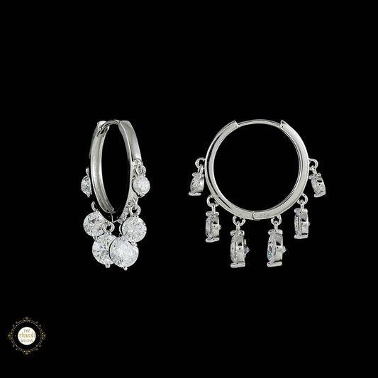 Sterling Silver Sparkling Moonlit Gleam Earring