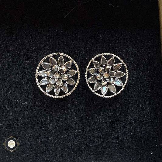 Sterling Silver Floral Glow Earring