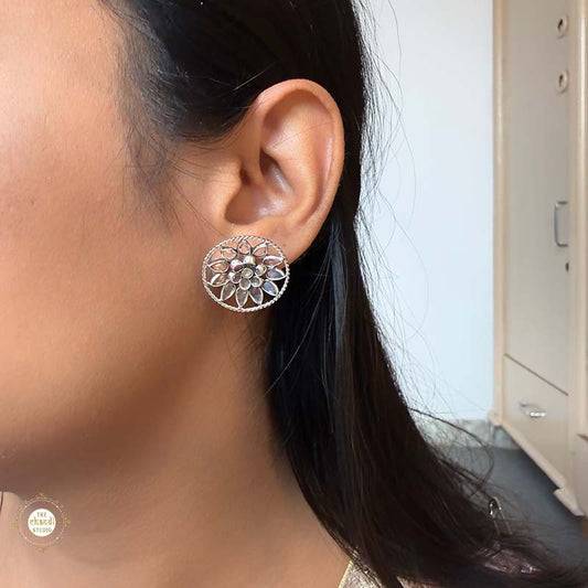 Sterling Silver Floral Glow Earring