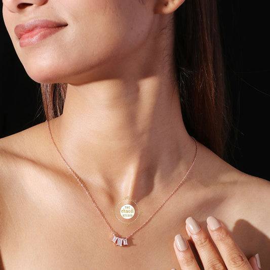 Sparkling Silver Trio Magic Necklace
