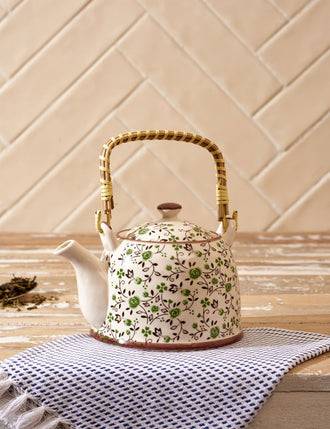 Green Flora - Ceramic Tea Kettle
