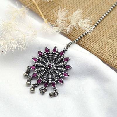 Teejh Rasha Silver Oxidized Maang Tika