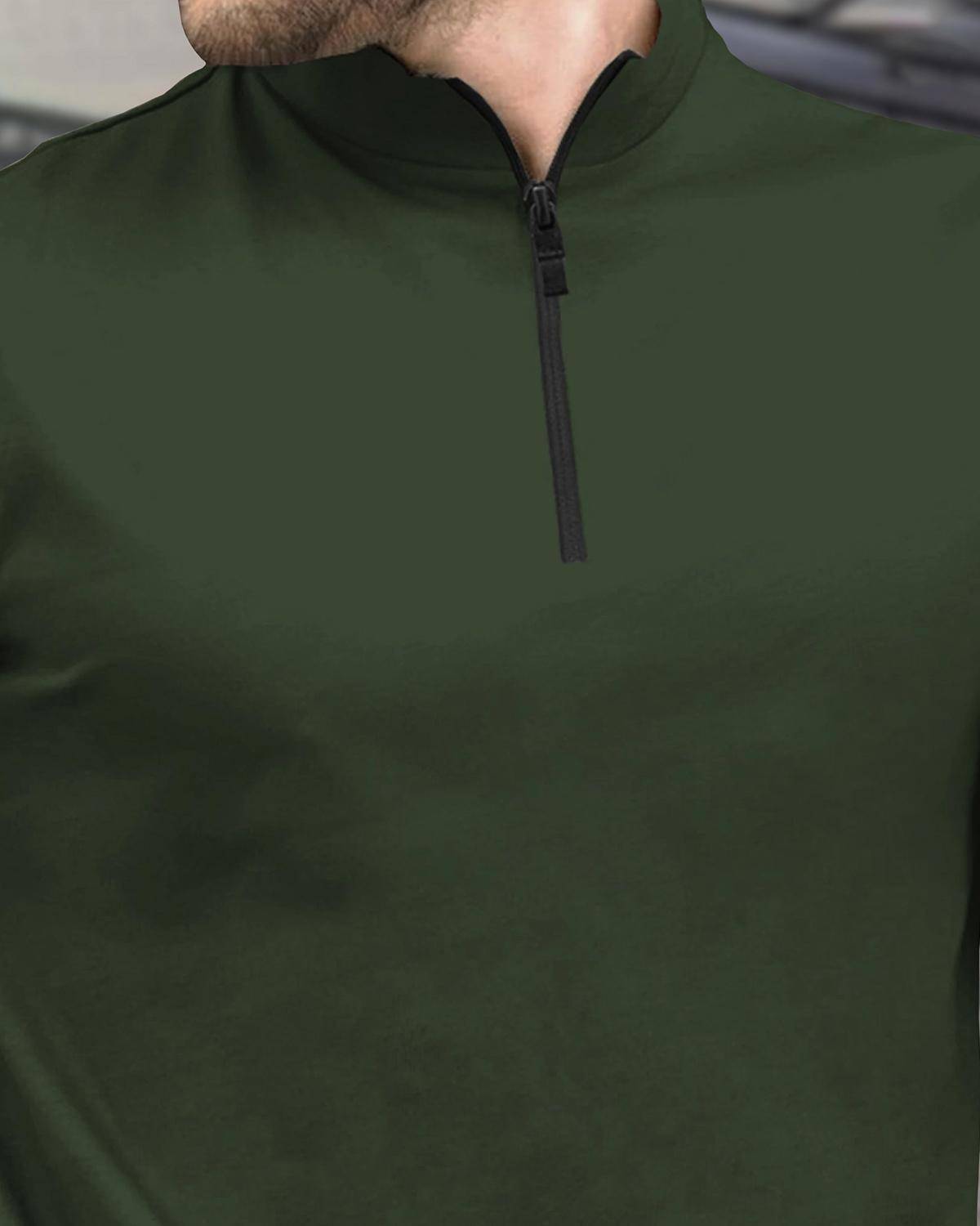 (Pack Of 2) Half Sleeve Men High Neck Olive & Black T-shirts