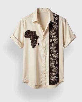 Yellow White Patch Men’s Half Sleeves Printed Shirt Exclusive