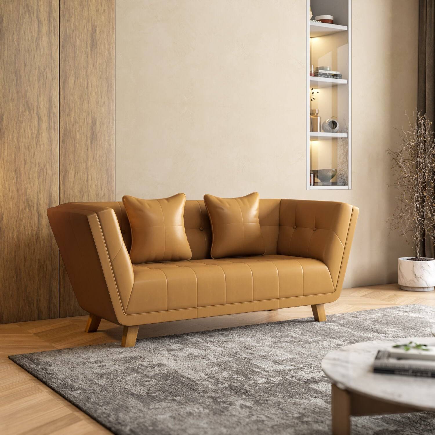 Tuscany 2 Seater Sofa (Mustard)