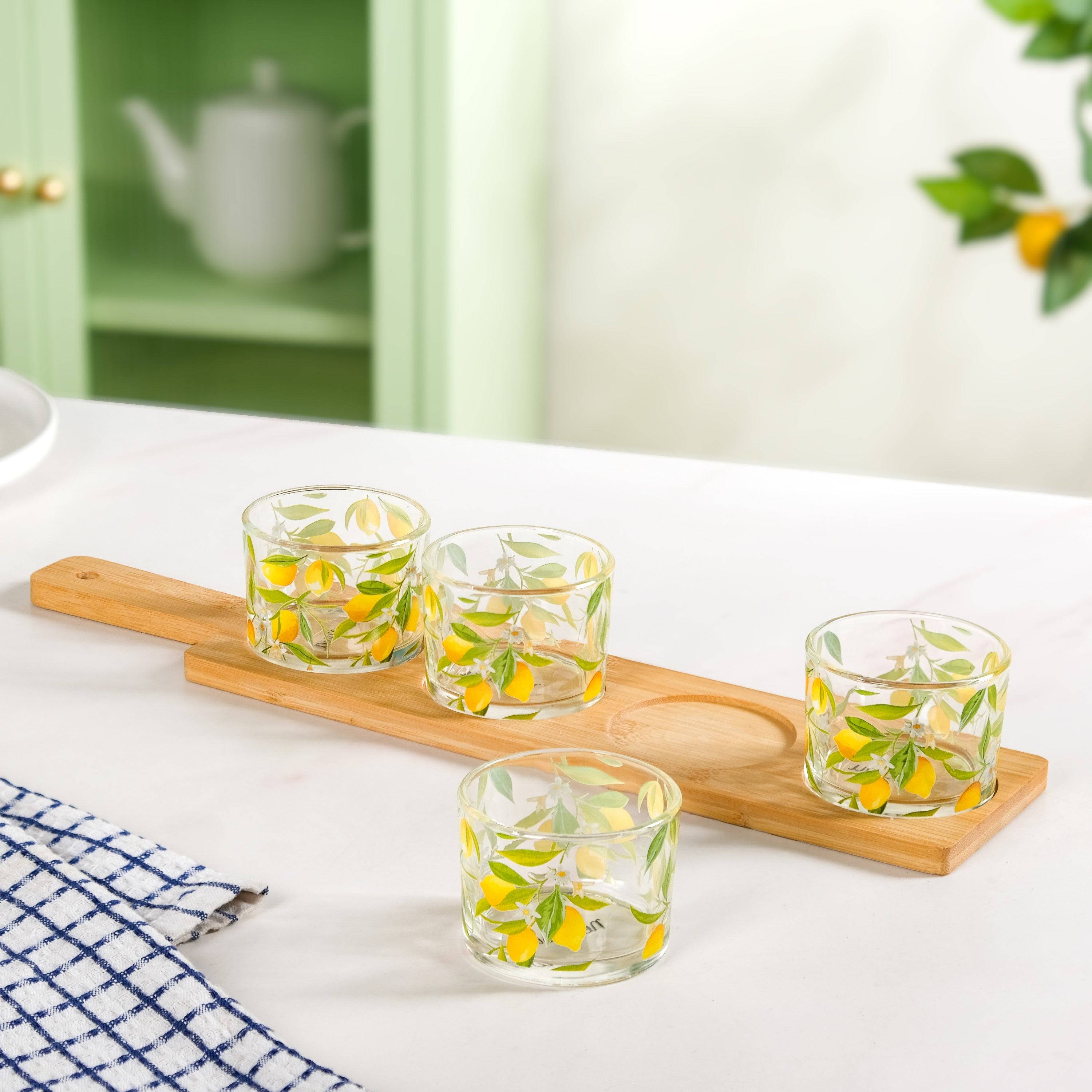 Amalfi Lemon Platter With Cup And Tray Set Of 5 buy only at ₹1150