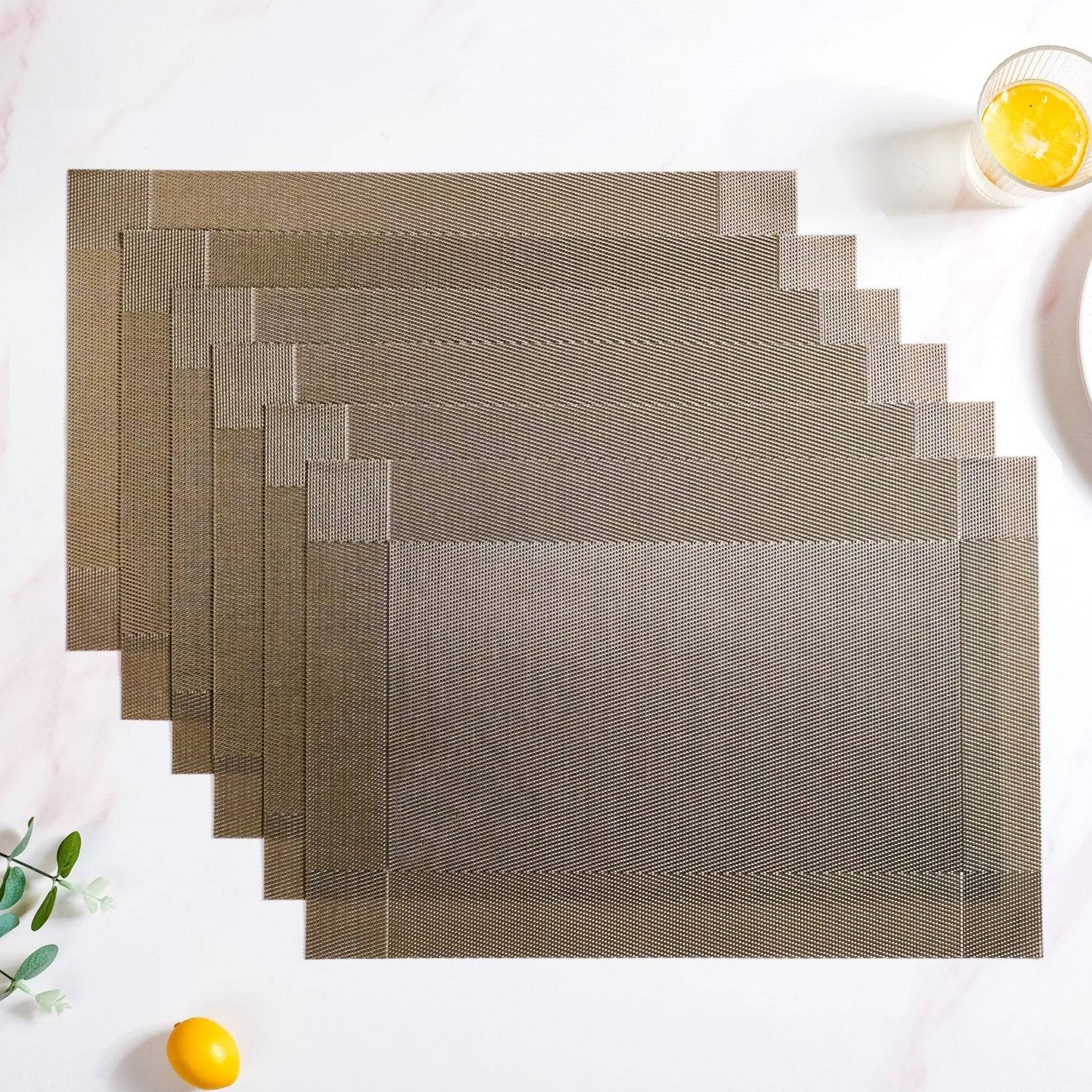 Taupe Reversible Dining Table Mats Set Of 6 buy only at ₹745