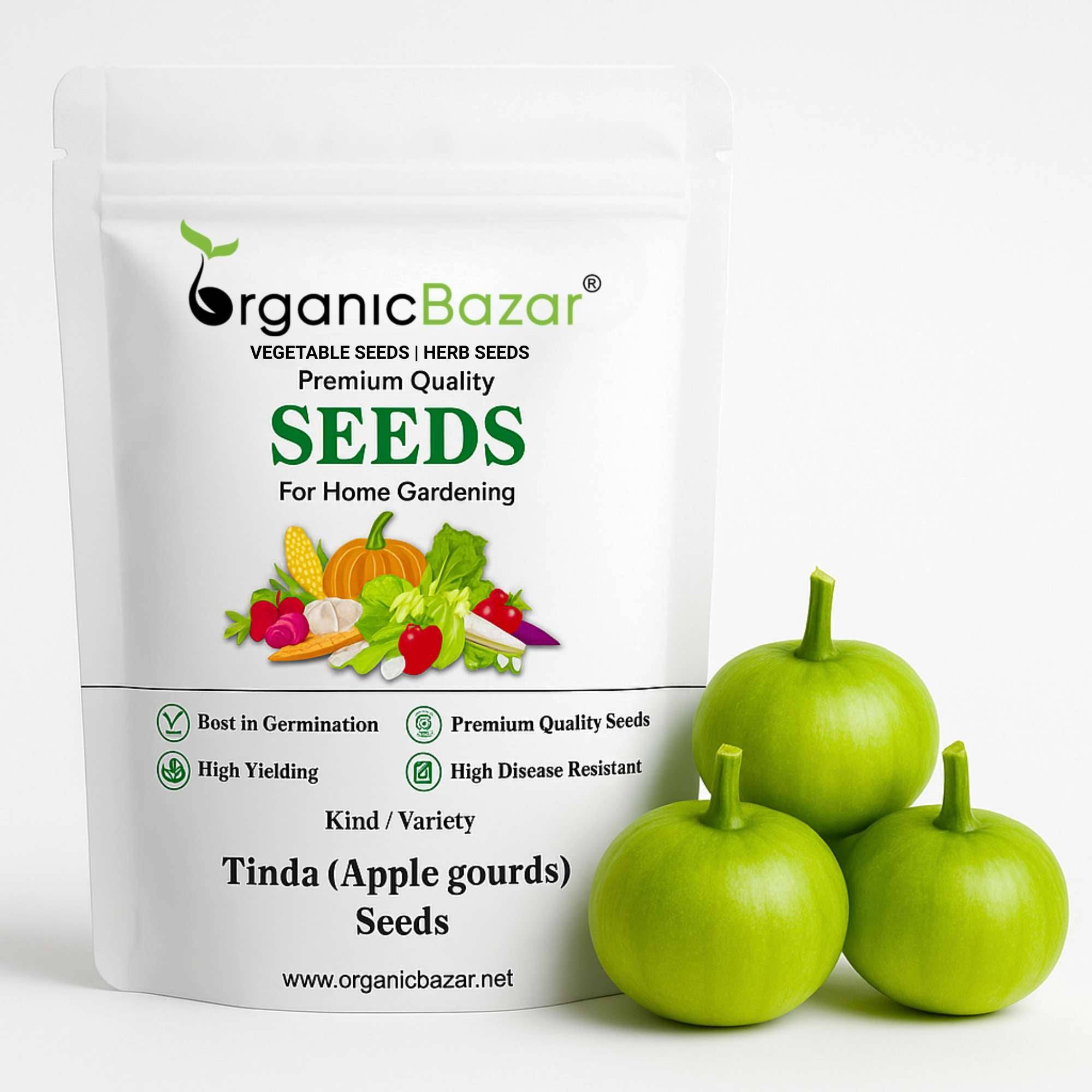 Tinda (Apple gourds) Seeds - 30 Seeds (टिंडा के बीज) High Germination/ Easy to Grow/ Ideal for Terrace/Kitchen Gardening  98 reviews