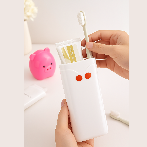 Cartoon Animal Toothbrush & Toothpaste Travel Case – Portable Plastic Toothbrush Box for Kids (Random Color, Pack of 1) Buy @ ₹49