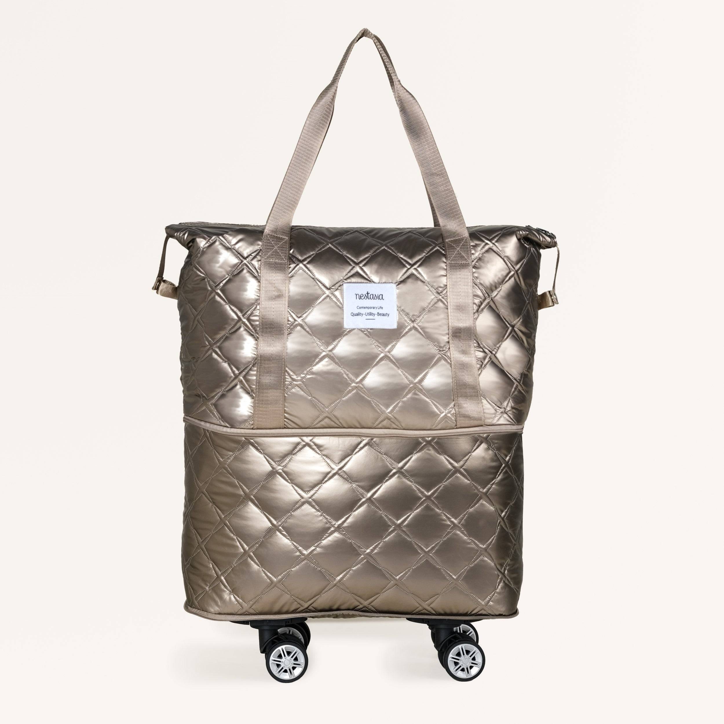 Movo Expandable  Bag With Detachable Wheels Metallic Brown