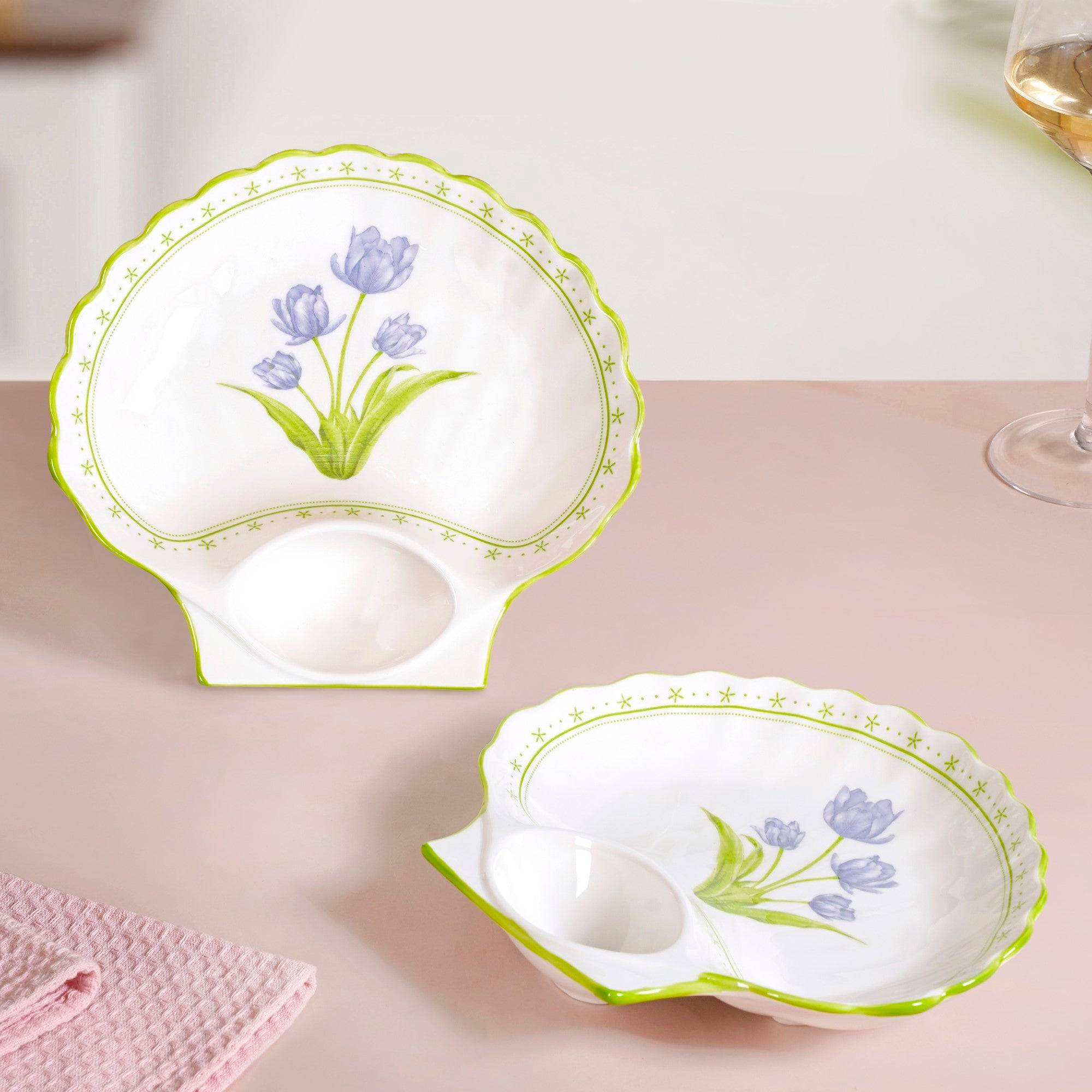 Tuscany Ceramic Section Plates Set Of 2