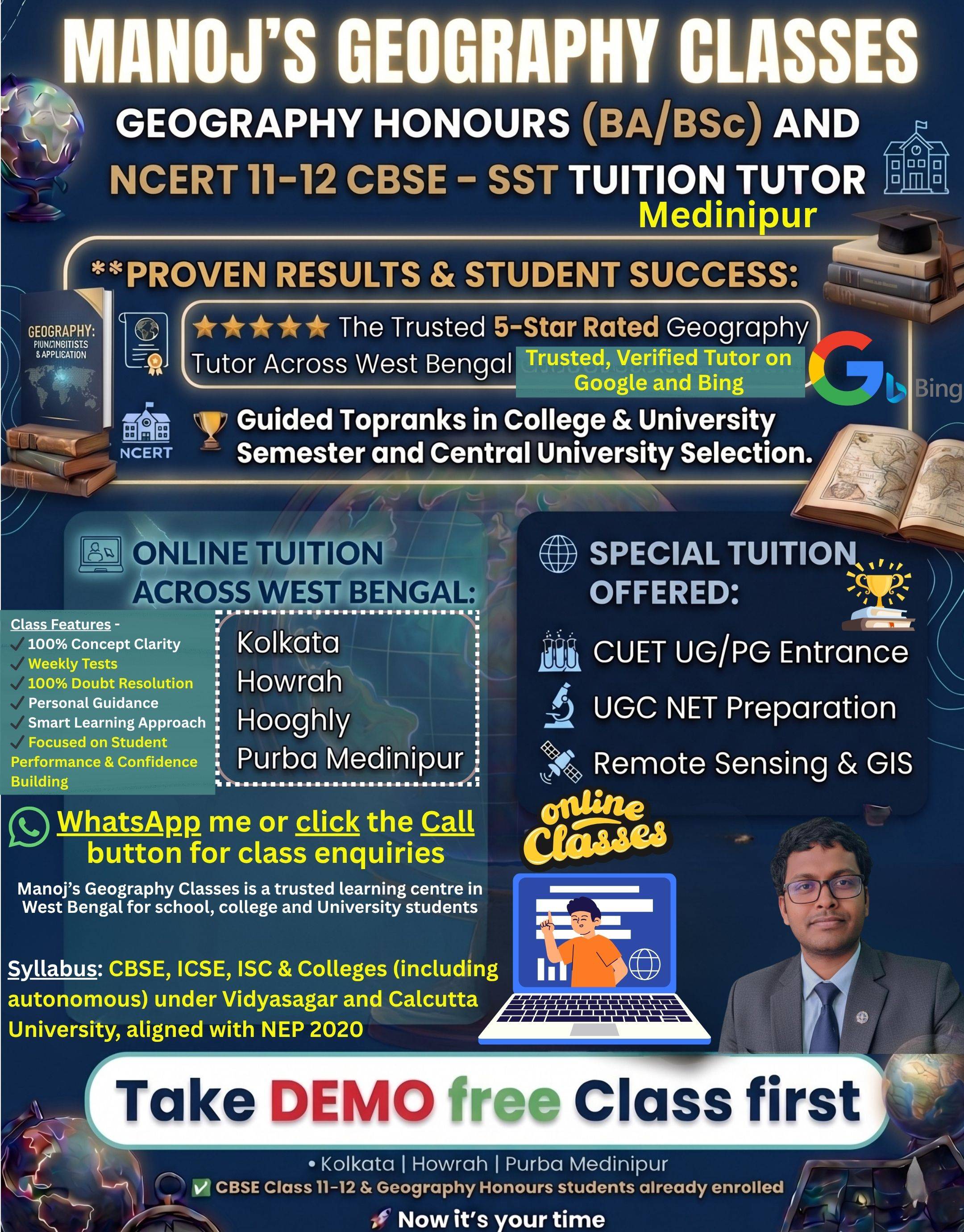 Online Geography Honours Teacher | West Bengal