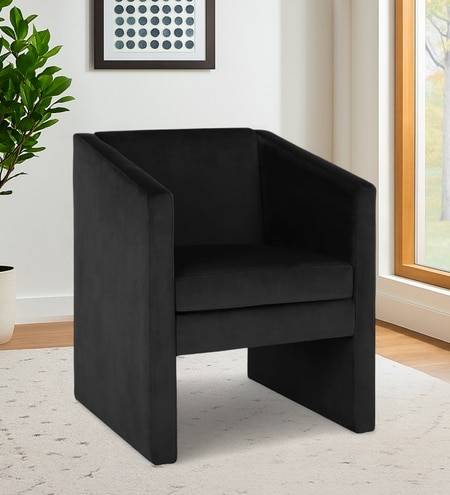 Shuntina Accent Velvet Chair in Black Colour