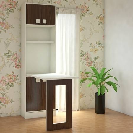 Royale Folding Study Desk cum Bookshelf in Coffee Walnut Colour