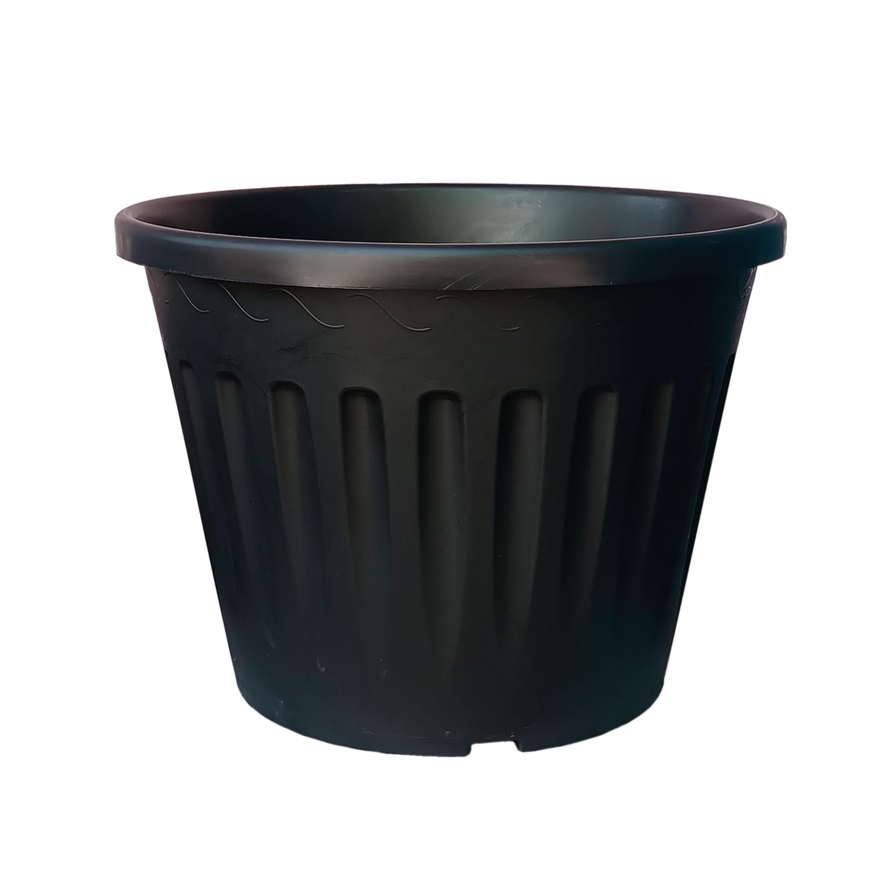 12 inch black plastic pot