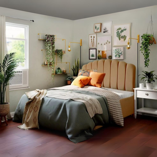 Petels Bed in Velvet Fabric