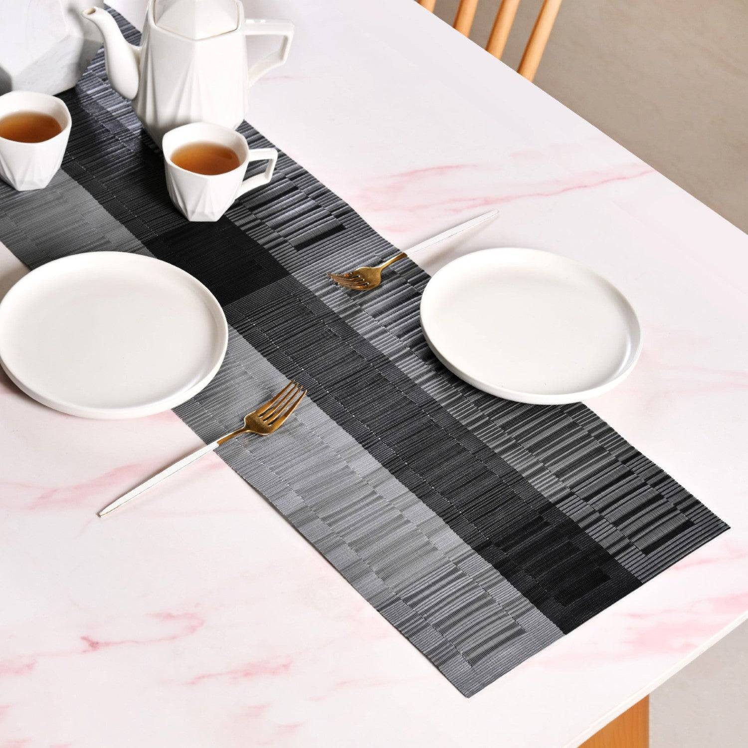 Urban Stripes Reversible Grey Table Runner 180x30cm