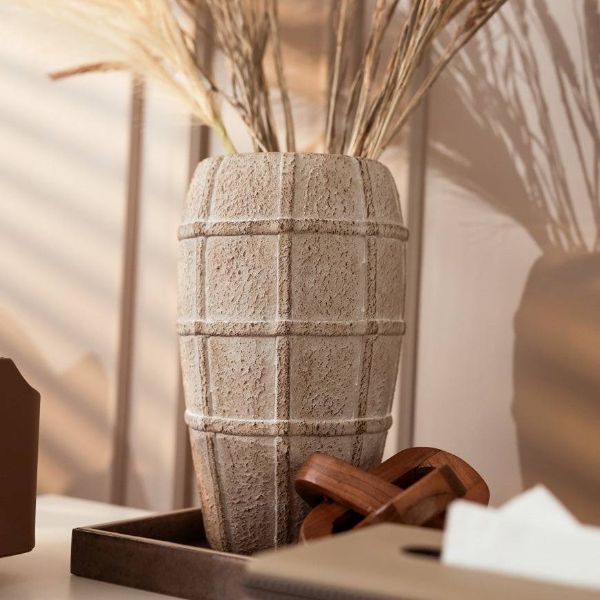 Vex Concrete Vase Large - Textured Greige